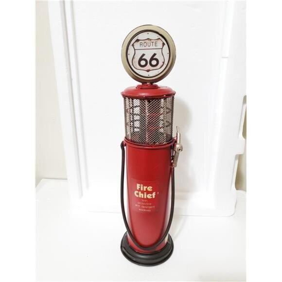 Vintage Route 66 Gas Pump Model – Red Fire Chief Retro Metal Décor Collectible - Picture 1 of 8